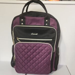 Lavard Purple and Black Quilted Backpack